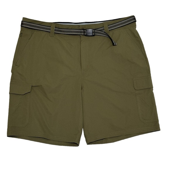 Men's ORVIS 40 XL Cargo Chino Khakis Shorts Olive Green Stretch Belted Flex NWOT - Picture 3 of 8